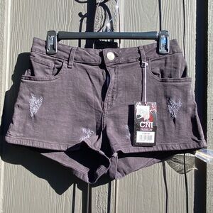 NEW Black Distressed Jean Shorts